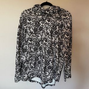Lularoe Sweatshirt Black Floral Lace Print